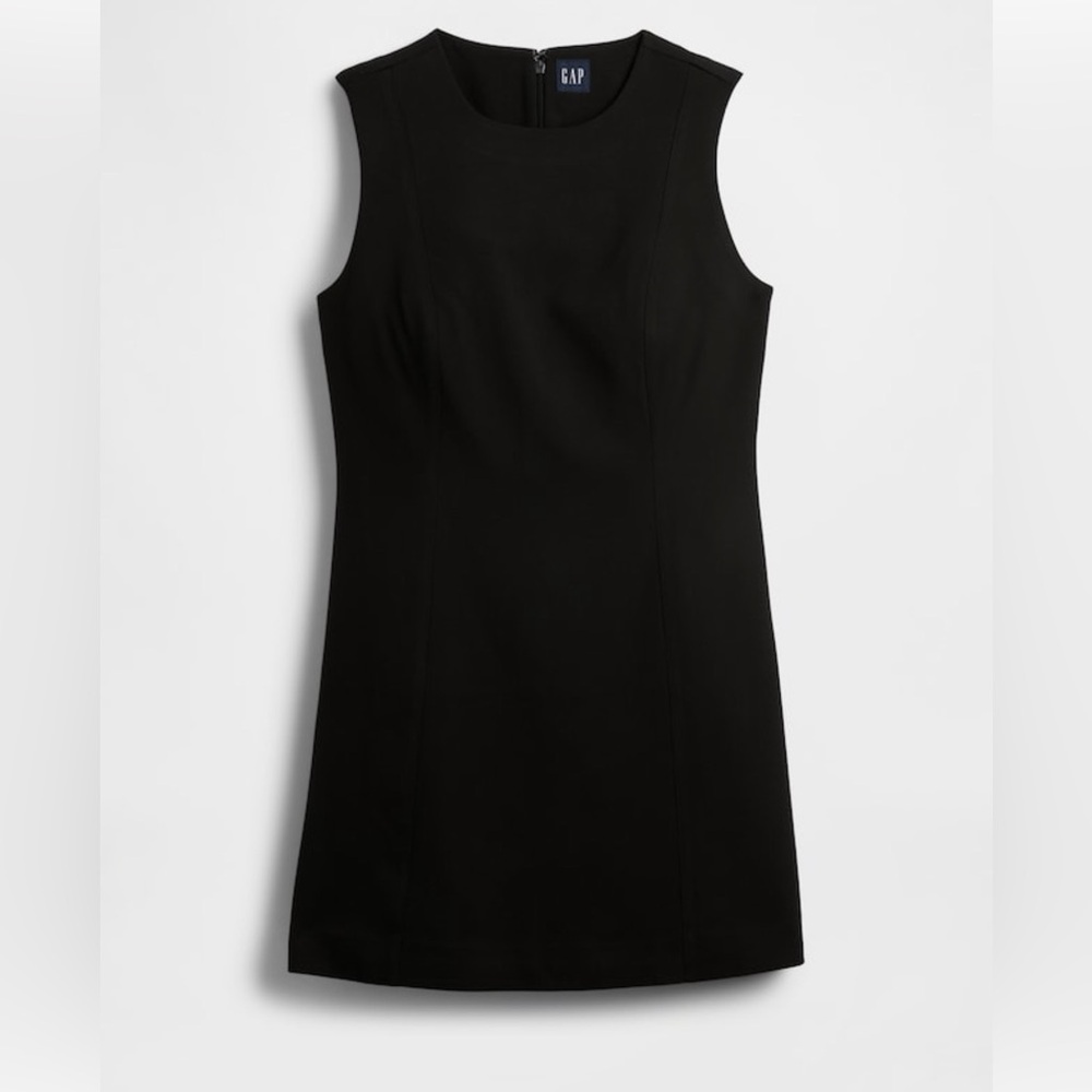 NWT GAP High Neck Mini Shift Dress Black Medium Sleeveless LBD